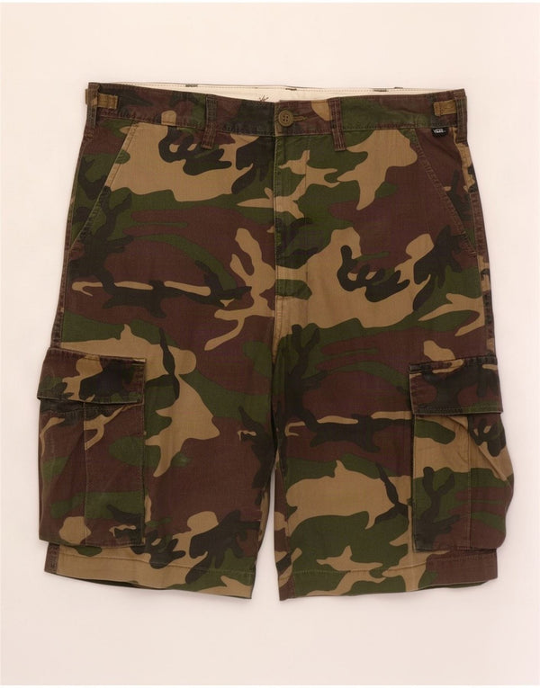 Vans Herre Cargo Shorts Små W29 Khaki Camouflage Bomuld