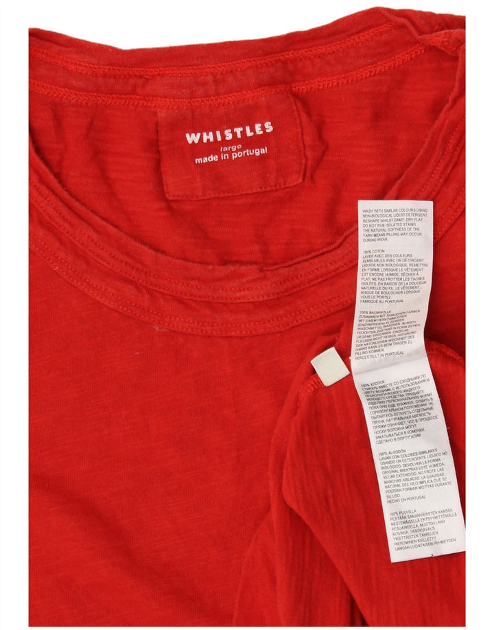 Whistle Womens Crop T-Shirt Top UK 14 Stor Rød Bomuld