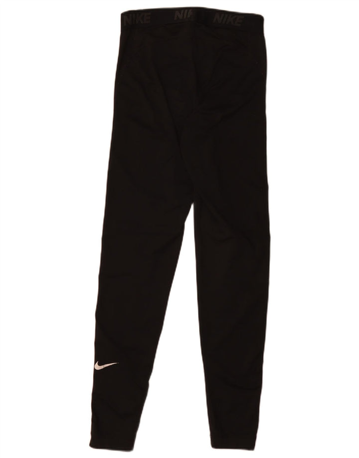 Nike Dame Dri Fit Grafiske Leggings UK 10 Small Black Polyester