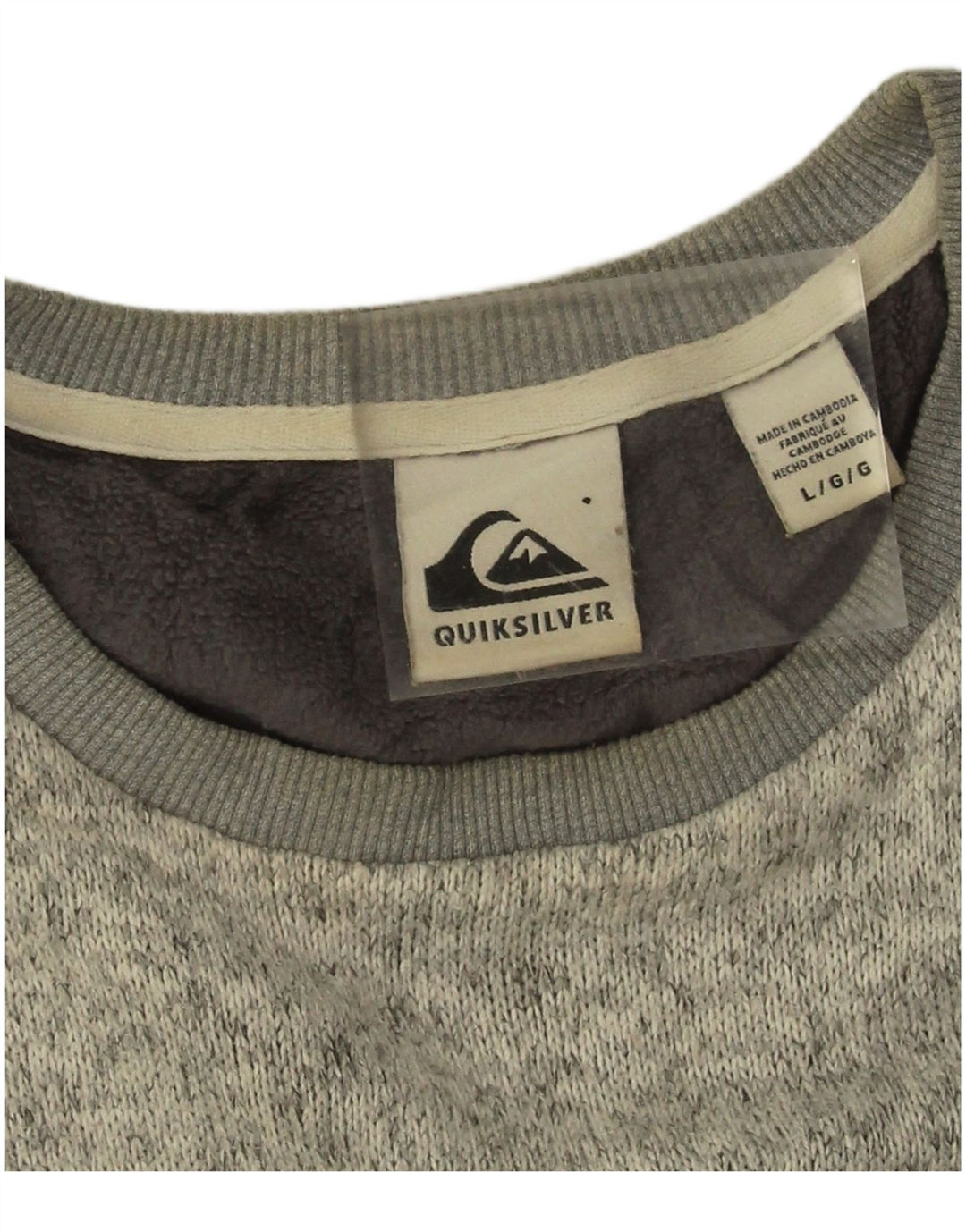 Quiksilver Sweatshirt-trøje til mænd Large Grå Flecked Polyester
