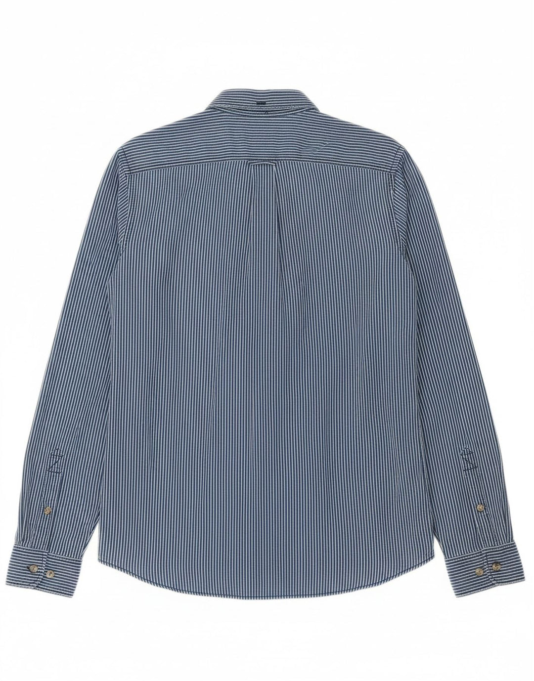 TIMBERLAND Mens Slim Fit Shirt Medium Blue Pinstripe Lyocell