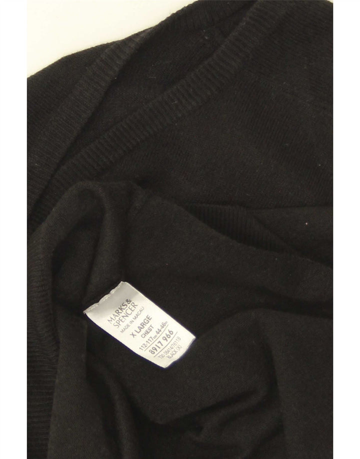 Marks & Spencer Herre V-hals sweater XL Sort Akryl