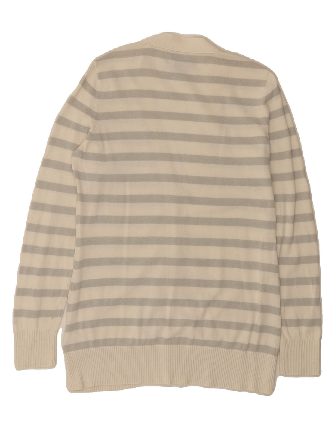 TOMMY HILFIGER Womens Cardigan Sweater UK 14 Medium Off White Striped Vintage Tommy Hilfiger and Second-Hand Tommy Hilfiger from Messina Hembry 