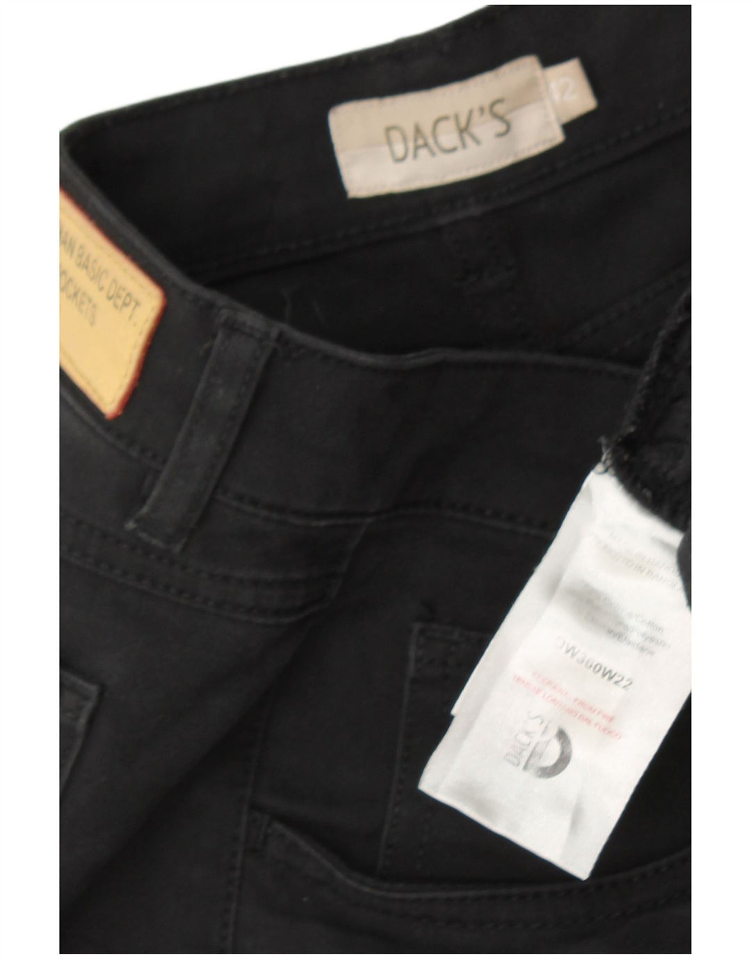 DACK'S Womens Slim Jeans IT 42 Medium W28 L29 Black Cotton