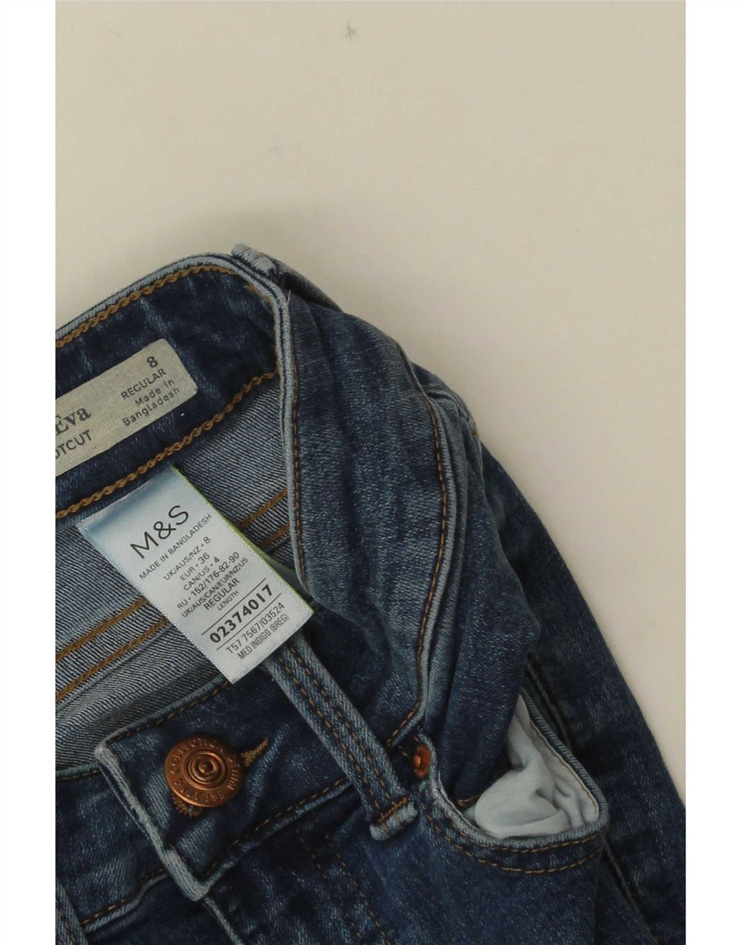 Marks & Spencer Dame Eva Bootcut Jeans UK 8 Small W24 L29 Navy Blue
