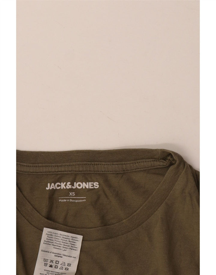 JACK & JONES Herre Top Langærmet XS Khaki Bomuld