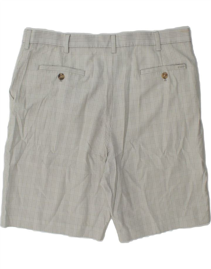 IZOD Mens Chino Shorts W40 XL Grey Check Vintage Izod and Second-Hand Izod from Messina Hembry 