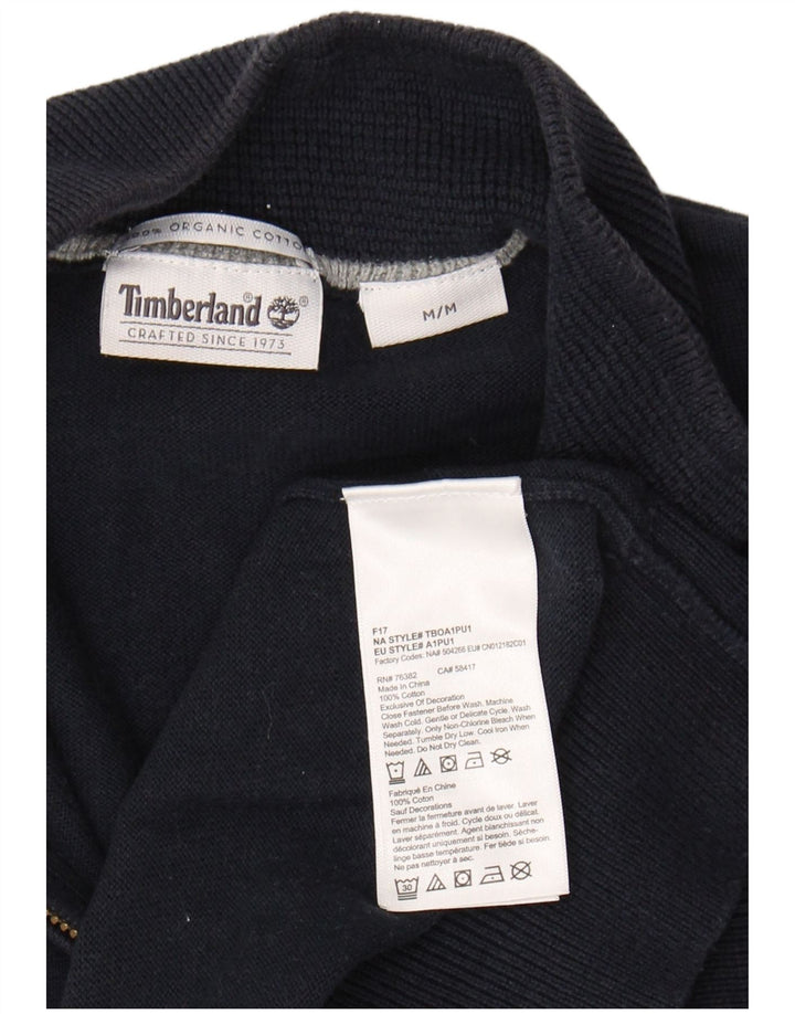 TIMBERLAND Mens Cardigan Sweater Medium Navy Blue Cotton