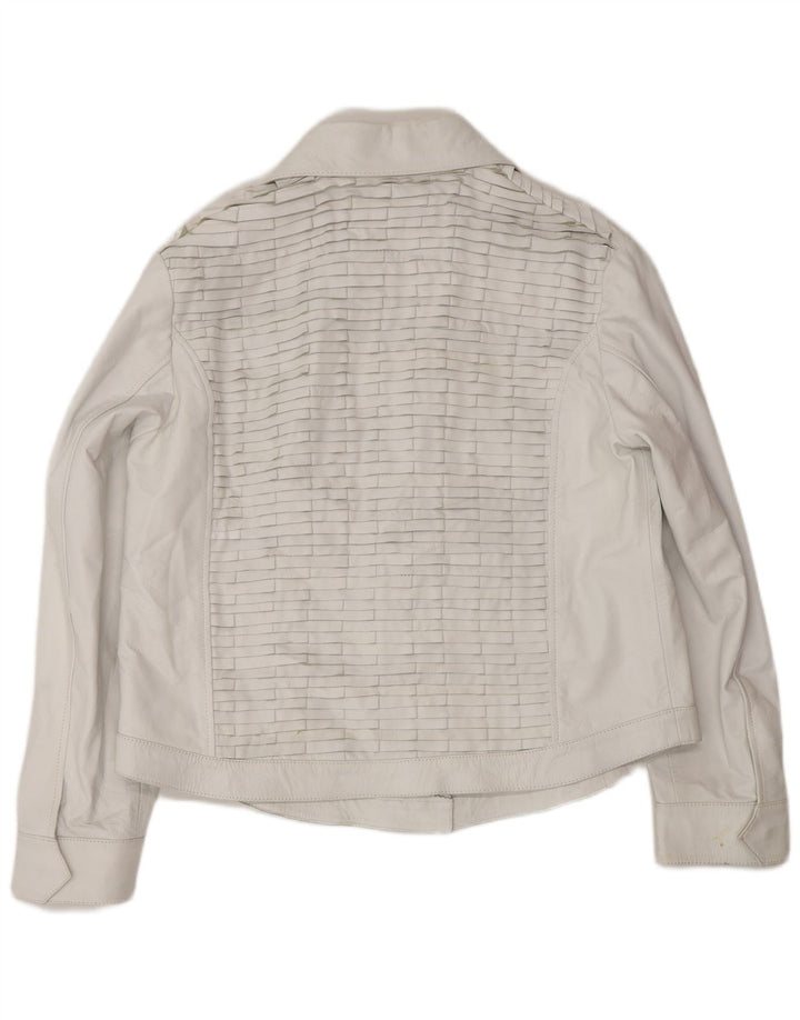 Vintage dame bomber læderjakke UK 16 Stort gråt læder