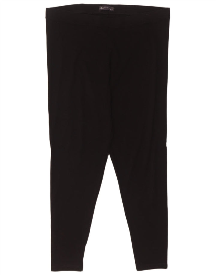 Marks & Spencer Dame Leggings UK 18 XL Sort Bomuld