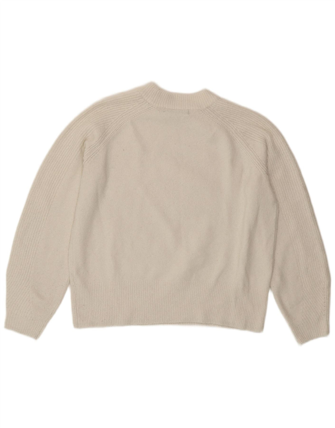 Marks & Spencer Dame sweater med rund hals DK 14 Medium hvid akryl