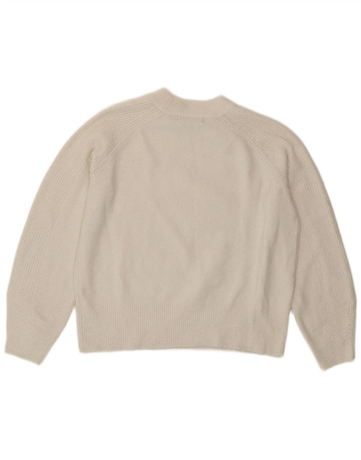 Marks & Spencer Dame sweater med rund hals DK 14 Medium hvid akryl