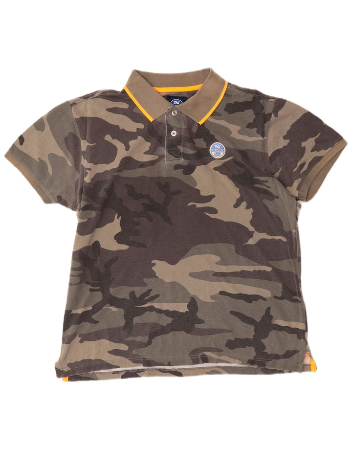North Sails Herre Polo Shirt XL Grå Camouflage Bomuld