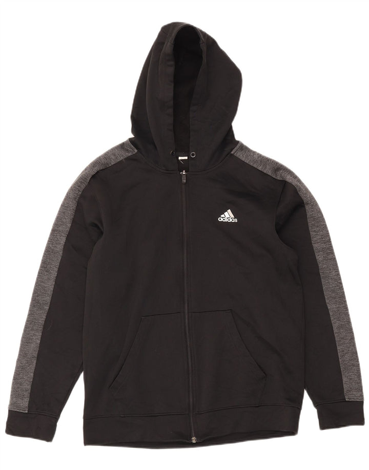 Adidas Herre Climalite hættetrøje med lynlås Medium Sort Colourblock