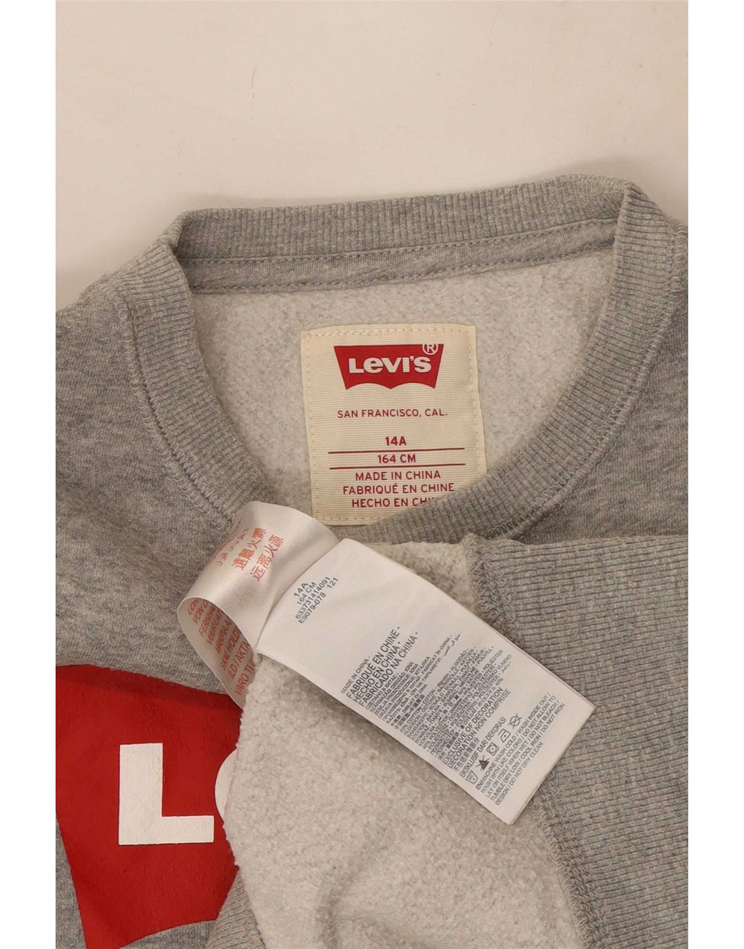 Levi's Boys Grafisk Sweatshirt Jumper 13-14 år Grå Flecked Bomuld