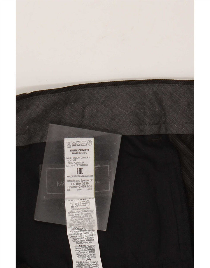 Marks & Spencer Herre Crop Regular Fit Suit Bukser W38 L25 Grå Polyester