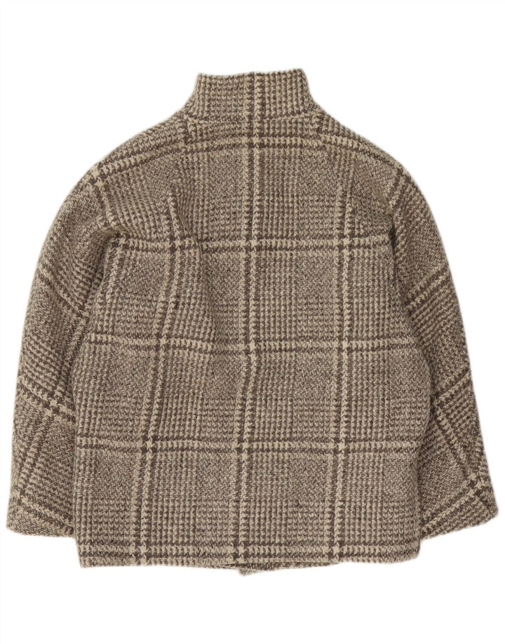 Vintage oversize overfrakke til kvinder UK 16 Stor grå ternet