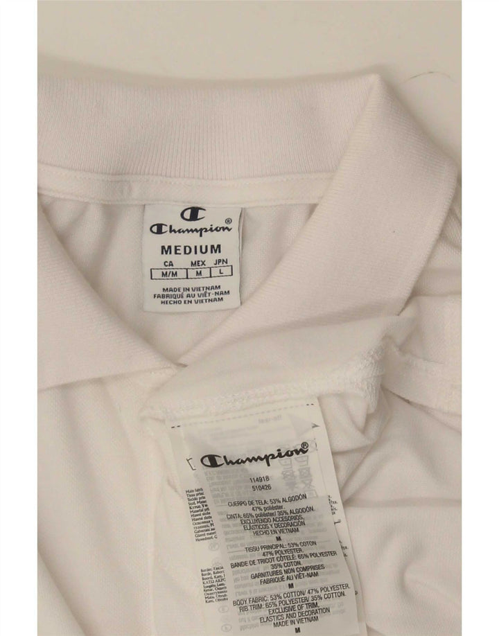 Champion Dame Polo Shirt UK 12 Medium White Bomuld