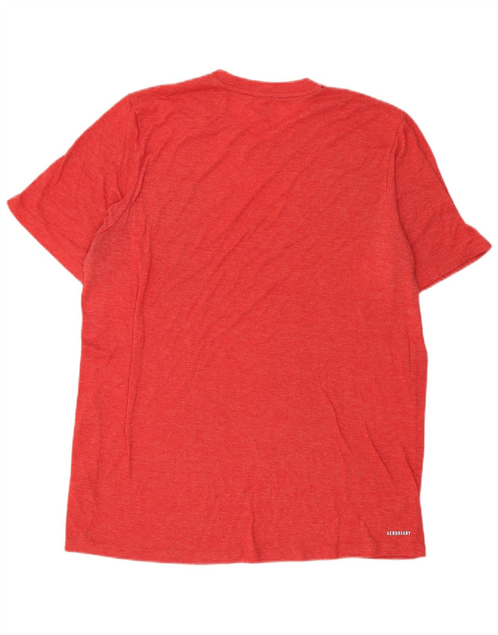 Adidas Herre Aeroready T-Shirt Top Medium Rød Polyester