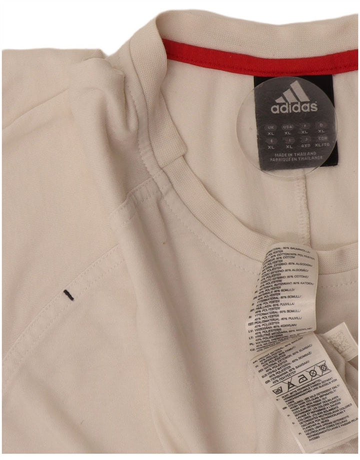 Adidas Herre T-Shirt Top XL Hvid Bomuld