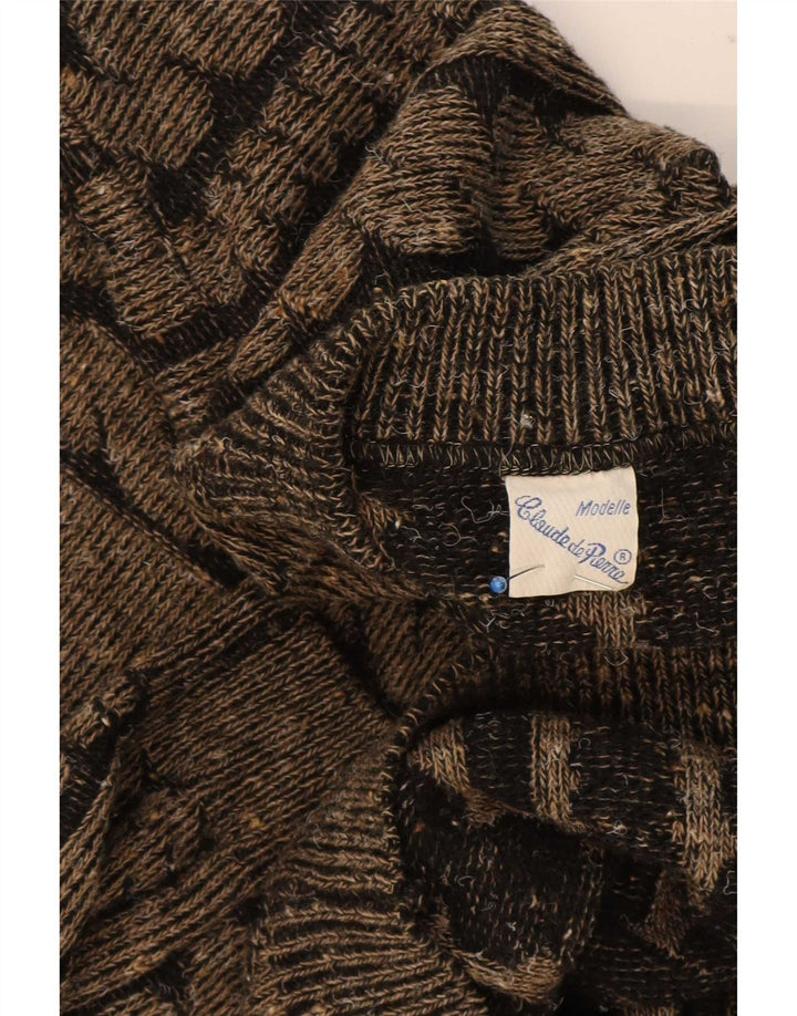 Claude De Pierre Herre cardigan sweater Stor brun stribet
