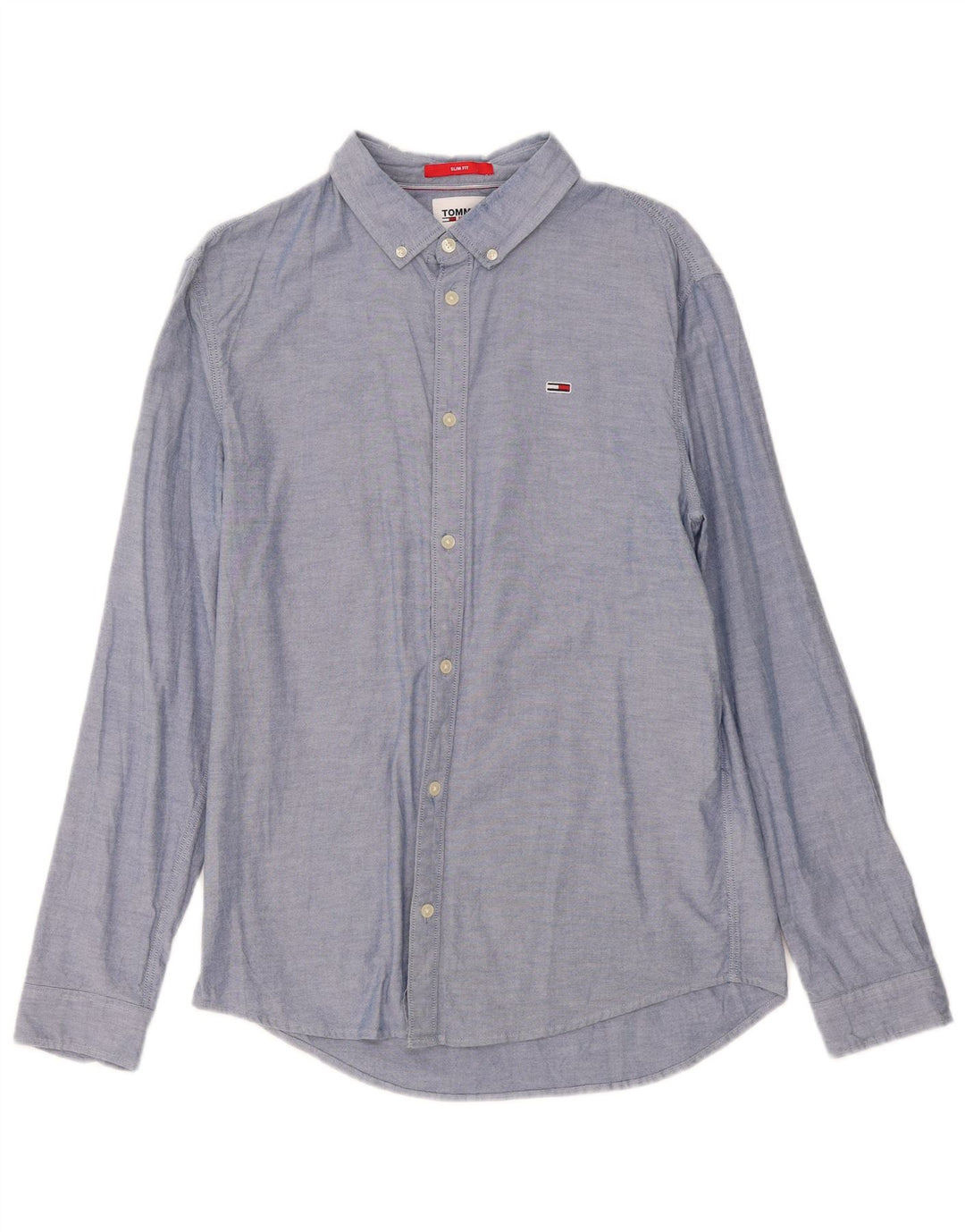 Tommy Hilfiger Herre Slim Fit Skjorte Stor Blå Bomuld