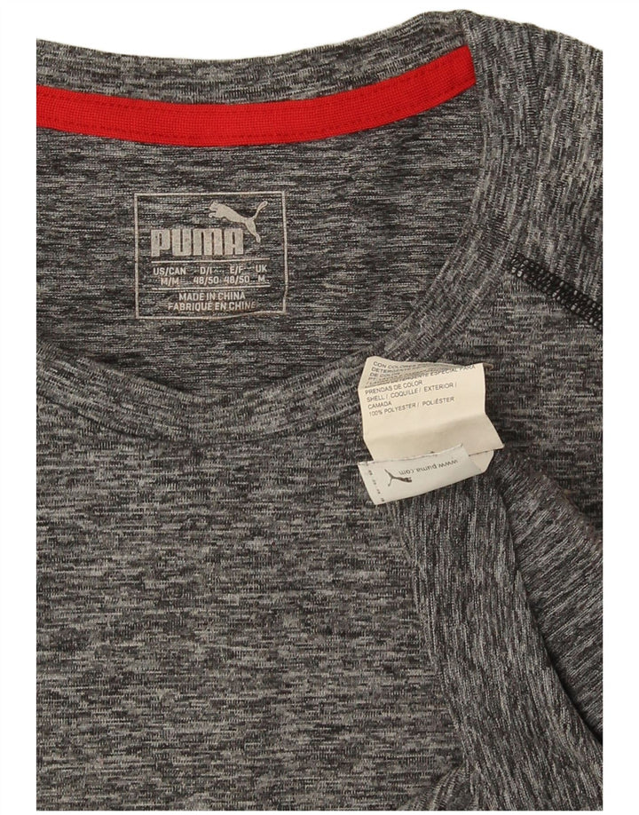 Puma Herre T-Shirt Top Medium Grey Flecked Polyester