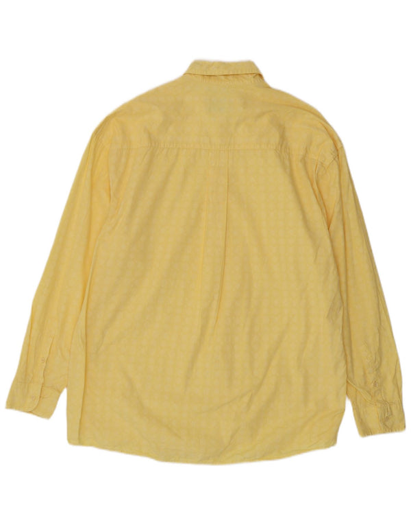 Vintage herreskjorte størrelse 43/44 XL Gul geometrisk bomuld