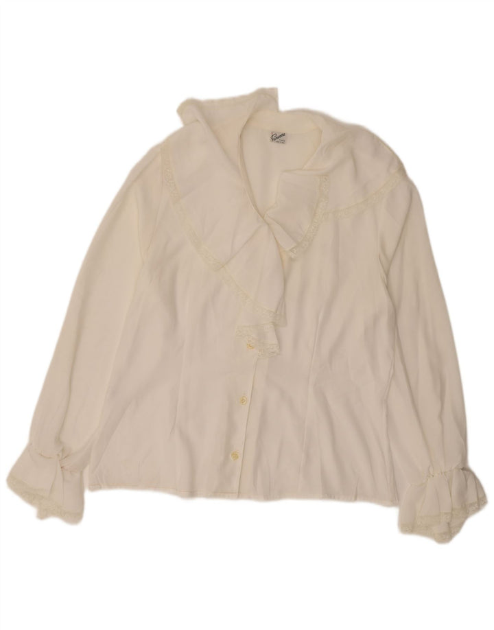 Primavera Firenze Dame Oversized skjortebluse UK 16 Large White Polyester