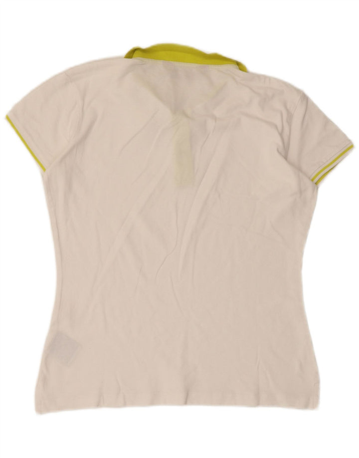 Kappa Dame Polo Shirt UK 14 Stor Hvid Bomuld