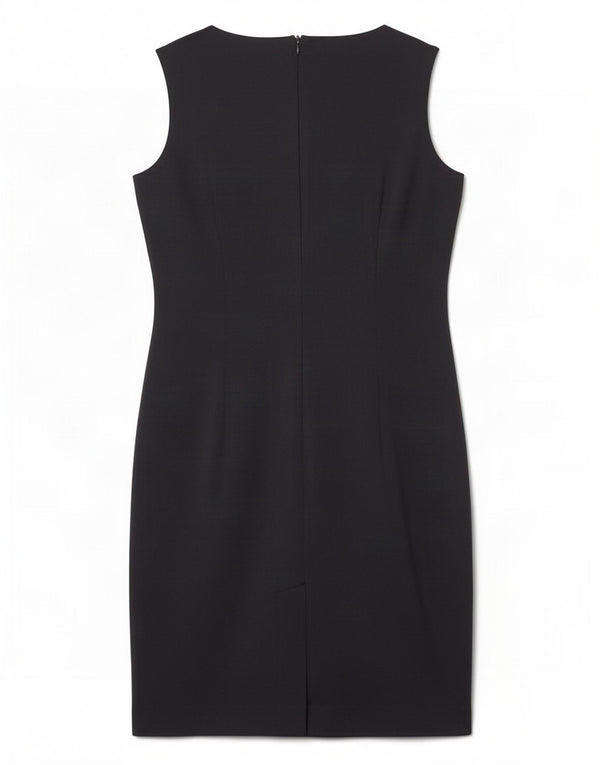 Zara Womens Sleeveless Sheath Dress UK 12 Medium Navy Blue Polyester
