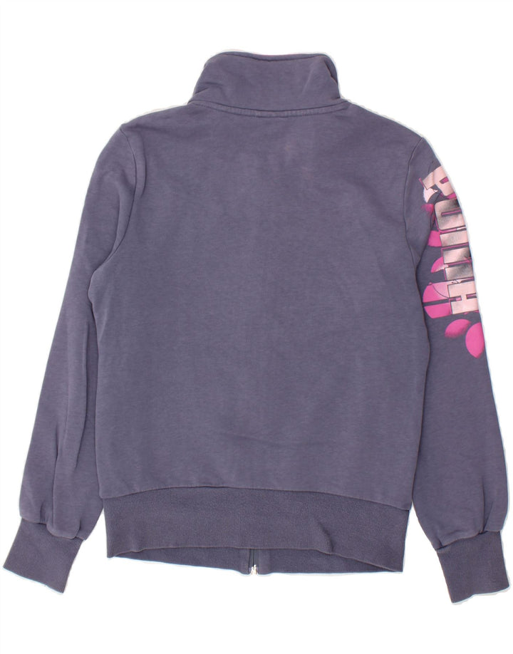PUMA Womens Graphic Tracksuit Top Jacket UK 12 Medium Blue Cotton Vintage Puma and Second-Hand Puma from Messina Hembry 