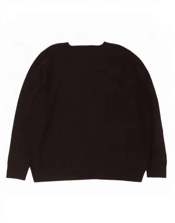 Marks & Spencer dame sweater med rund hals DK 26 5XL sort akryl