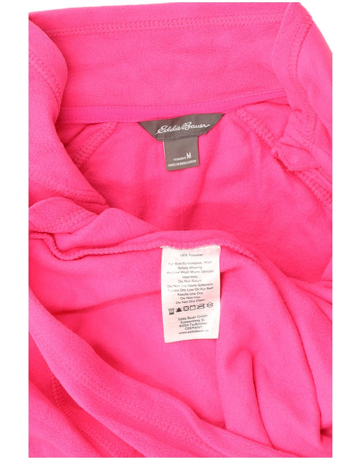 Eddie Bauer Dame lynlås-hals Fleece Jumper UK 14 Medium Pink Polyester