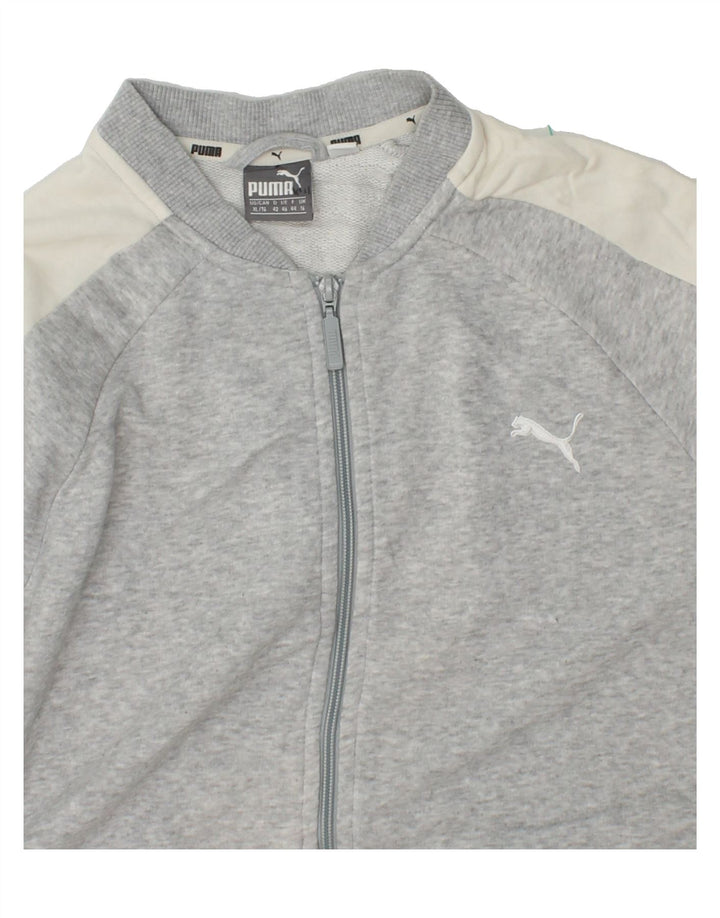 PUMA Womens Tracksuit Top Jacket UK 16 Large  Grey Colourblock Cotton Vintage Puma and Second-Hand Puma from Messina Hembry 