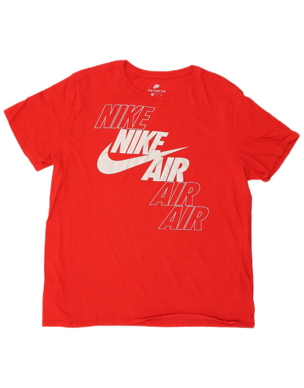 Nike grafisk t-shirt top til mænd XL rød bomuld