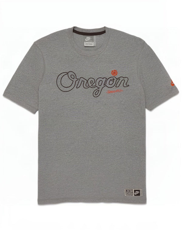 Nike Oregon grafisk T-shirt top til kvinder DK 10 Lille grå bomuld