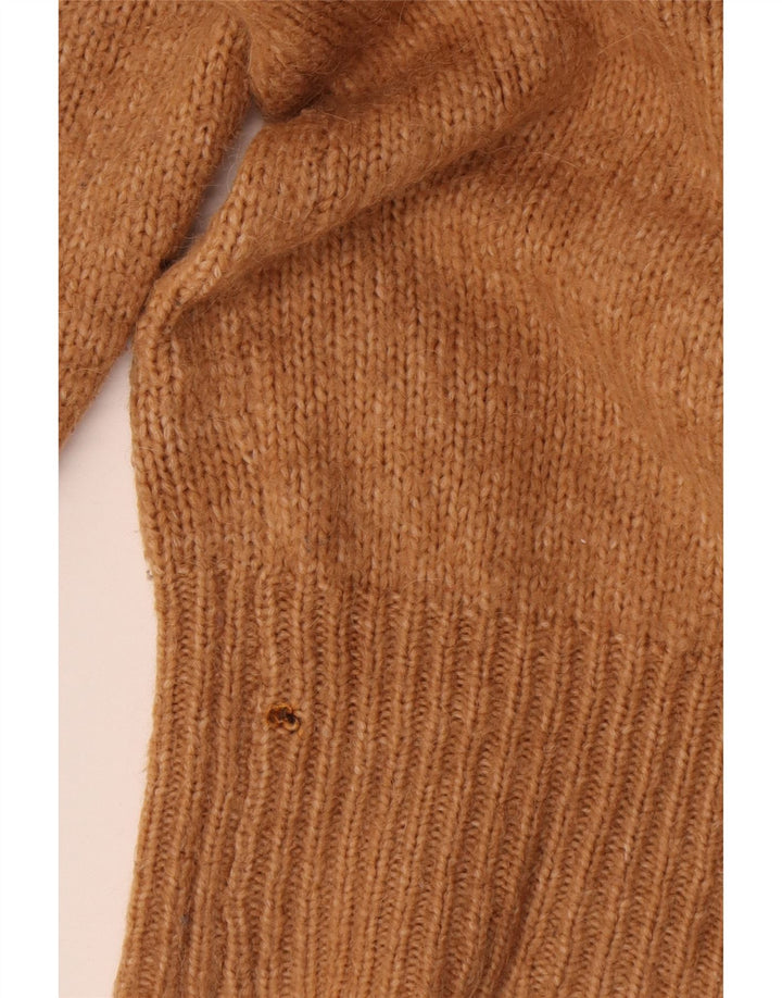 Zara Dame Oversized Turtle Neck Jumper Sweater UK 10 Small Beige Akryl