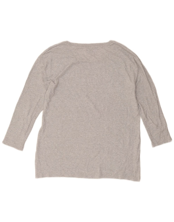 Massimo Dutti Dame Top 3/4 ærmet UK 16 Stor Grå