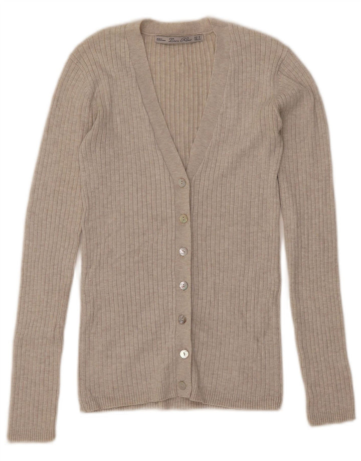 Zara Dame Cardigan Sweater UK 8 Small Beige