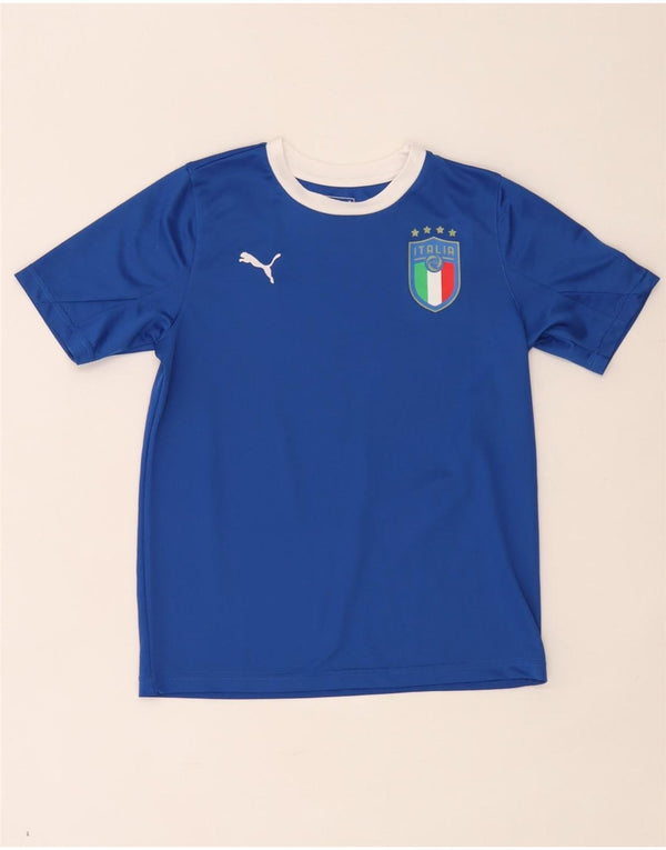 Puma Boys Italia T-Shirt Top 11-12 år Blå Colourblock
