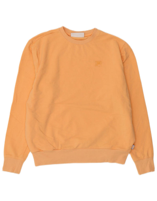 Fila Dame Oversized Sweatshirt Jumper UK 10 Small Orange Bomuld