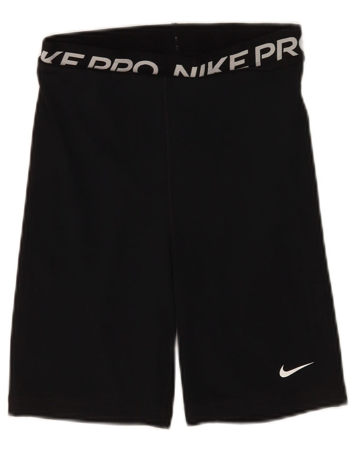 NIKE Womens Graphic Sport Shorts UK 6 XS  Black Polyester