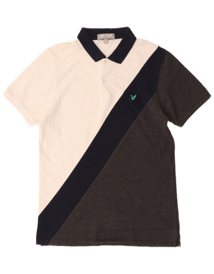 Lyle & Scott Herre poloshirt Medium White Colourblock Bomuld