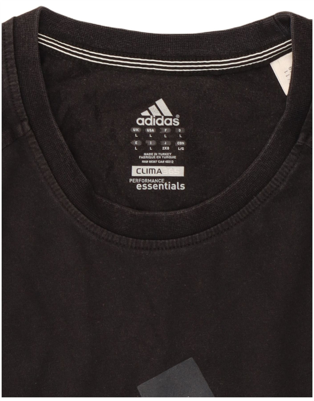 ADIDAS Herre Clima 365 Grafisk T-Shirt Top Stor Sort