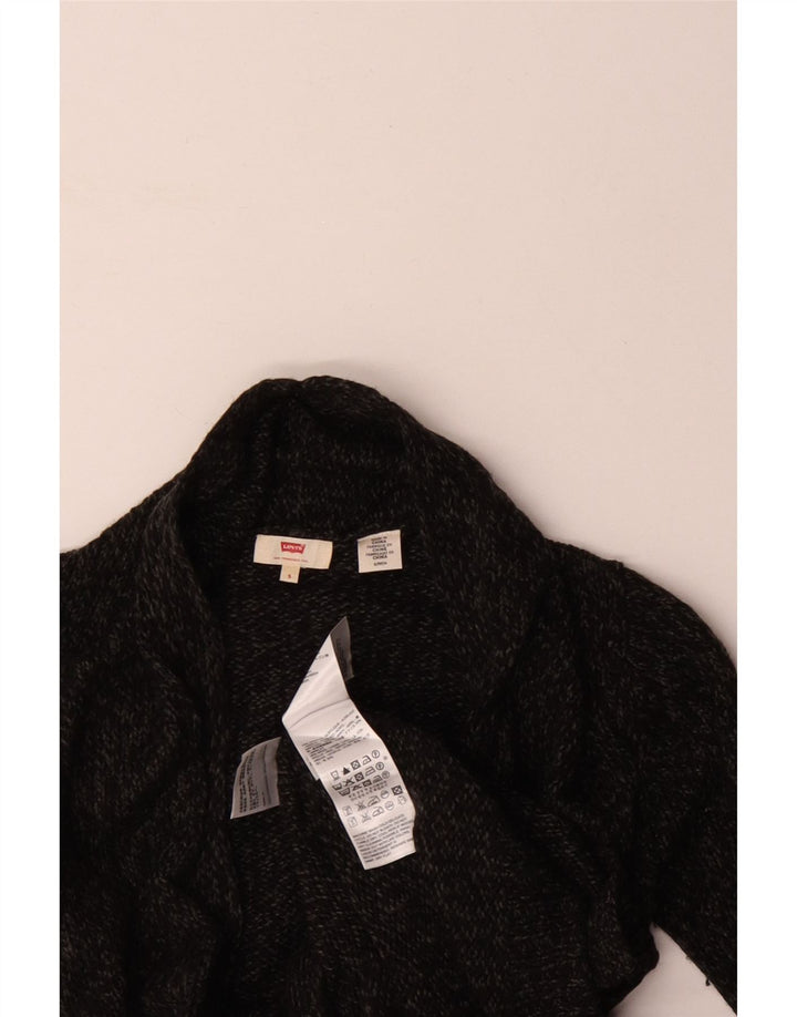 LEVI'S oversized cardigan sweater til kvinder UK 10 Lille grå flækket akryl