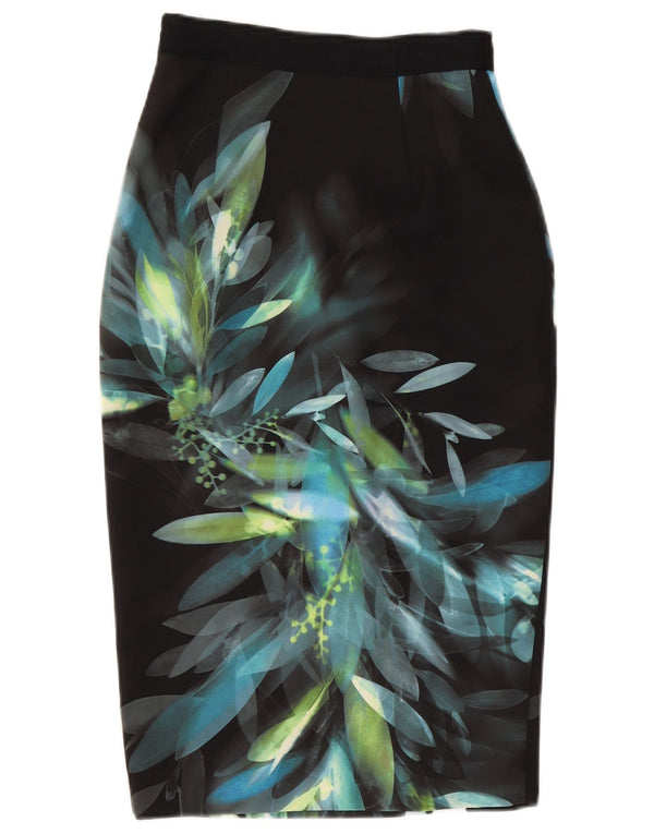 Coast Womens Pencil Skirt UK 8 Small W26 Black Floral Polyester