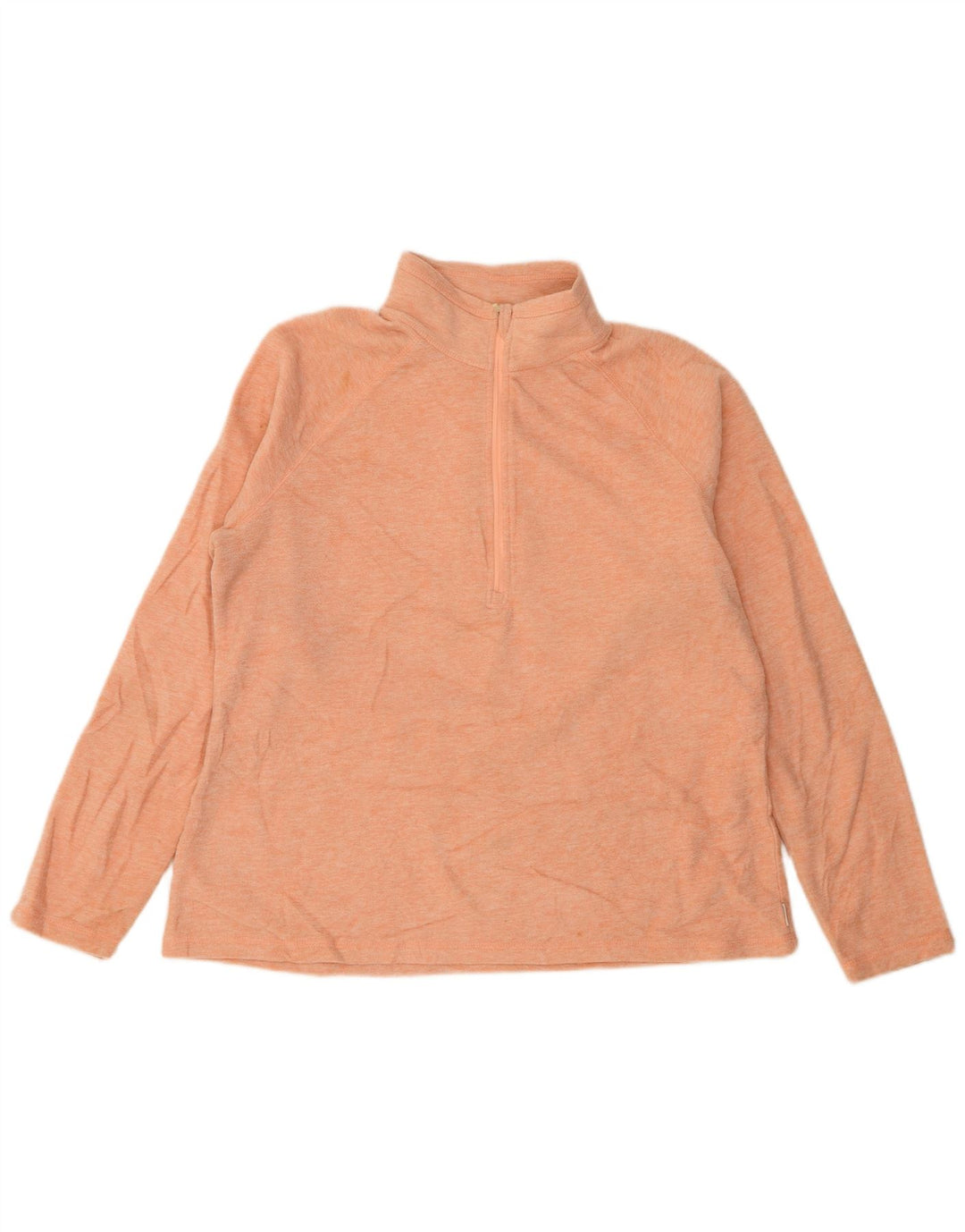 EDDIE BAUER Fleecetrøje med lynlås til kvinder UK 18 XL Orange Flecked