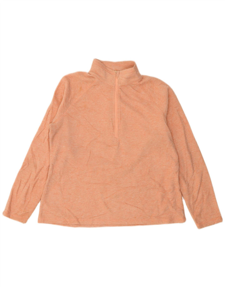 EDDIE BAUER Fleecetrøje med lynlås til kvinder UK 18 XL Orange Flecked