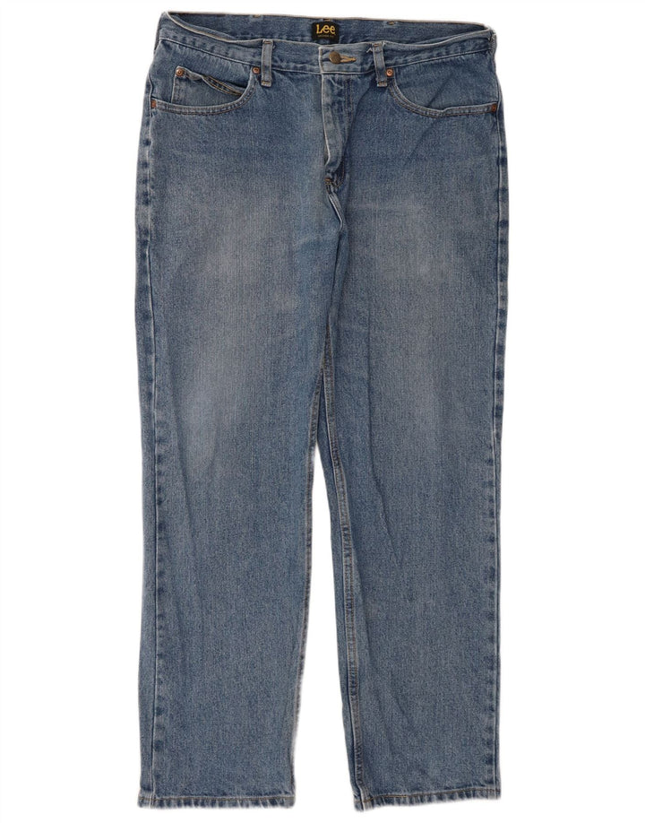 Lee Straight Jeans til mænd W34 L29 blå bomuld